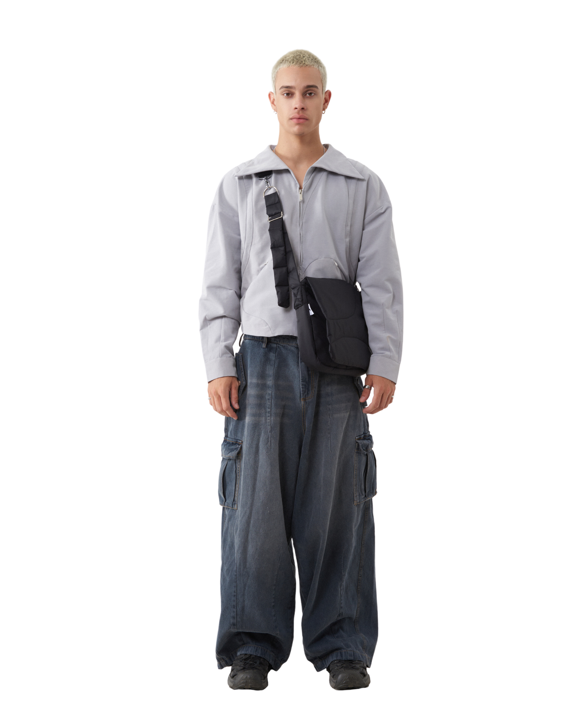 Balloon Pants in Washed Denim - Grey