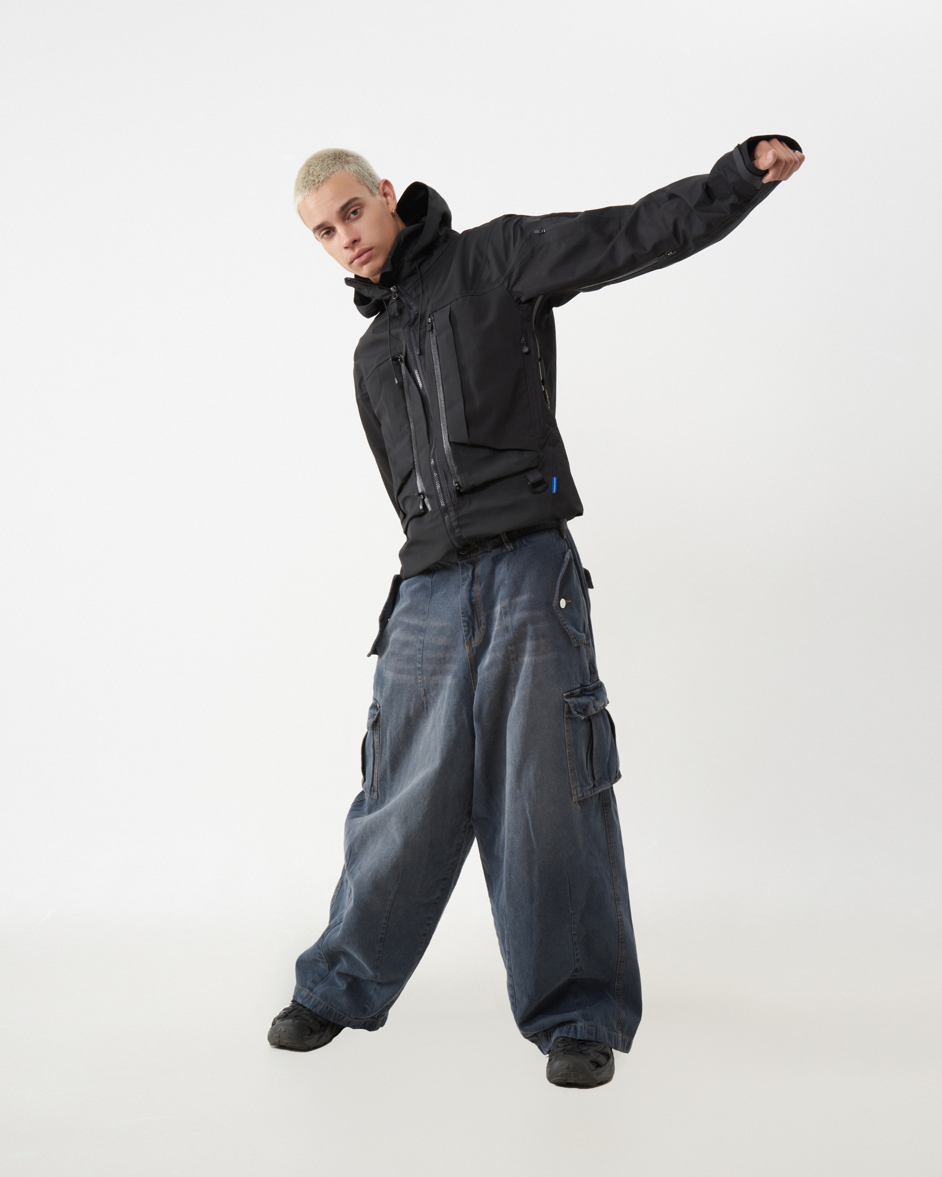 Balloon Pants in Washed Denim - Grey
