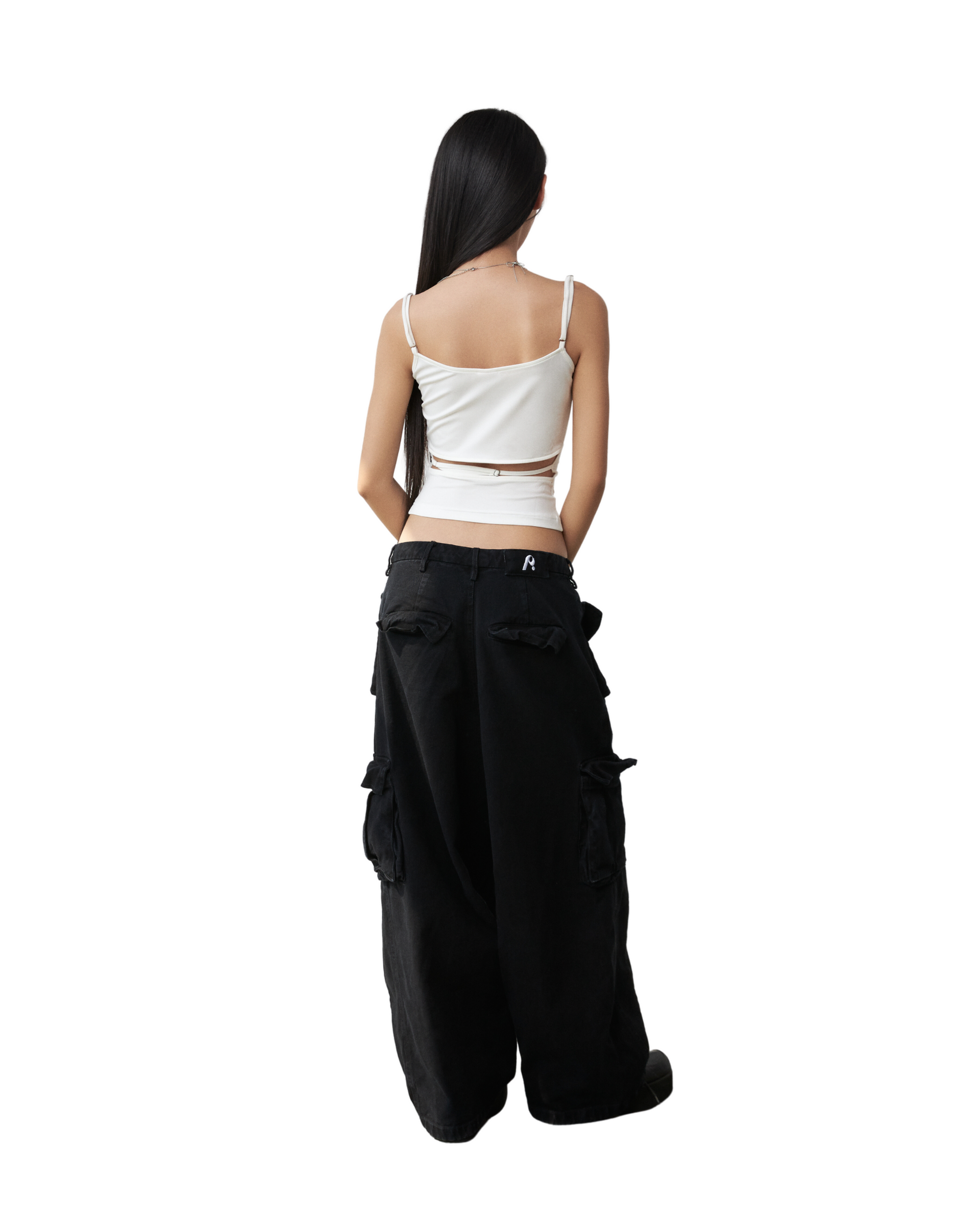 Balloon Pants In Denim Washed - Black