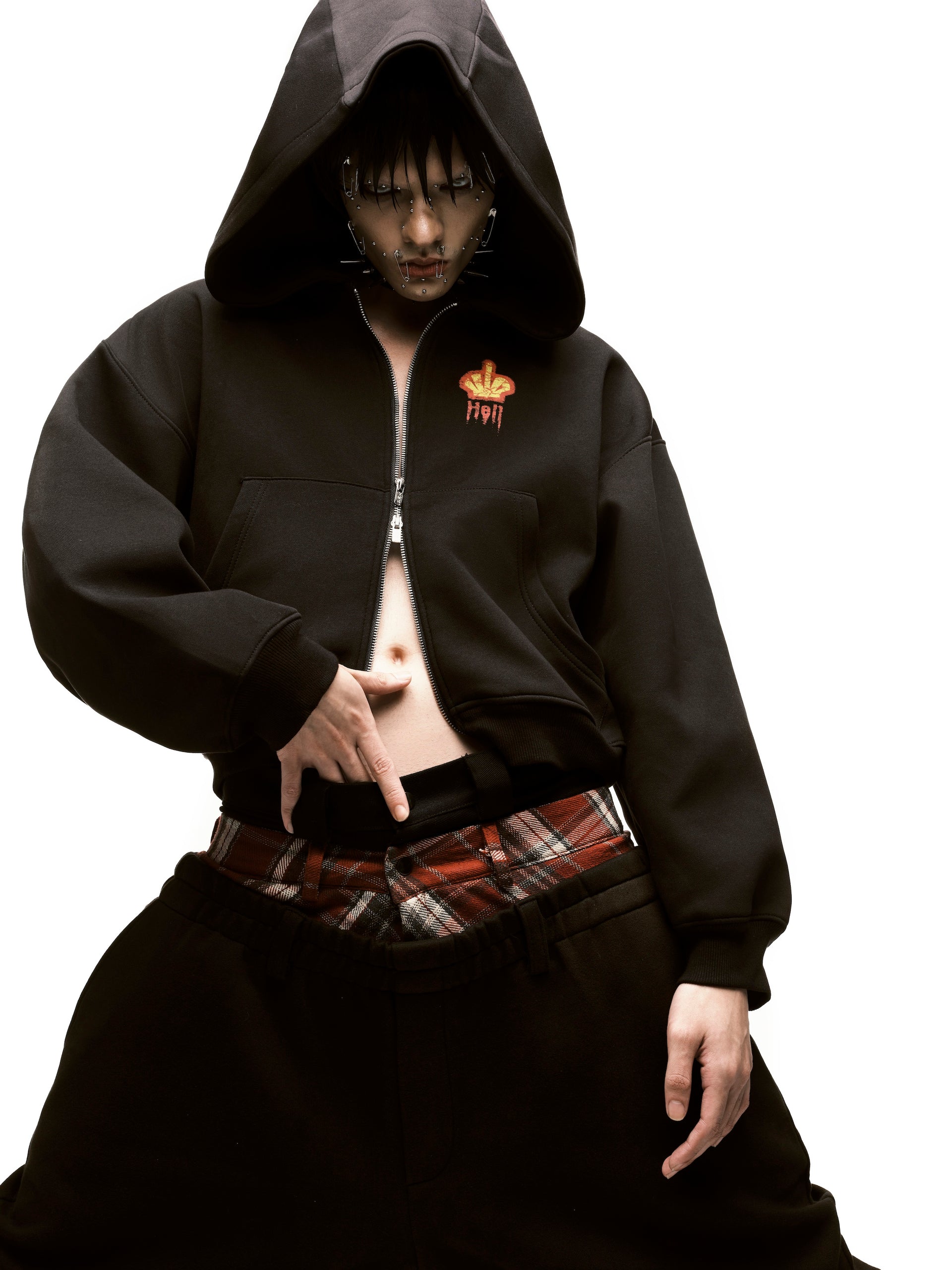 Hell Zipper Hoodie (Black)