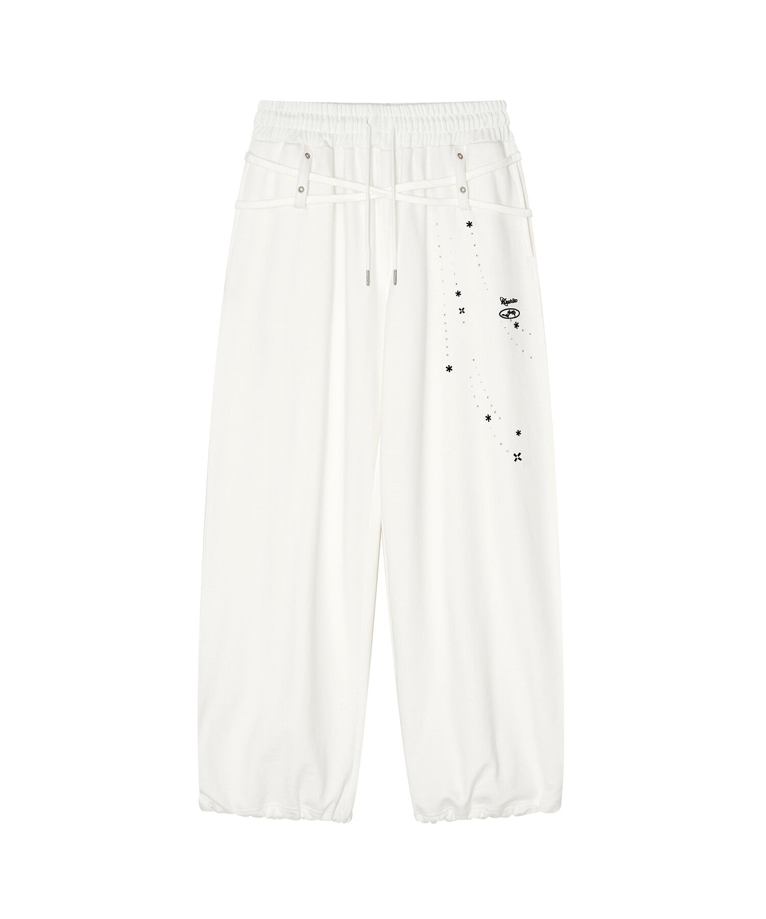 Zenu Belt Sweat Pants (White)