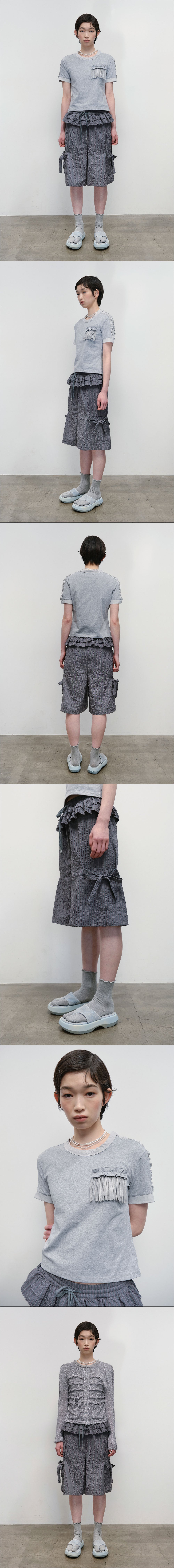 Ruffled Stripe Pocket Pants