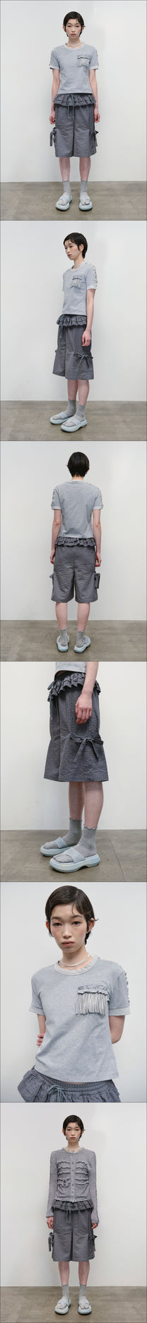 Ruffled Stripe Pocket Pants