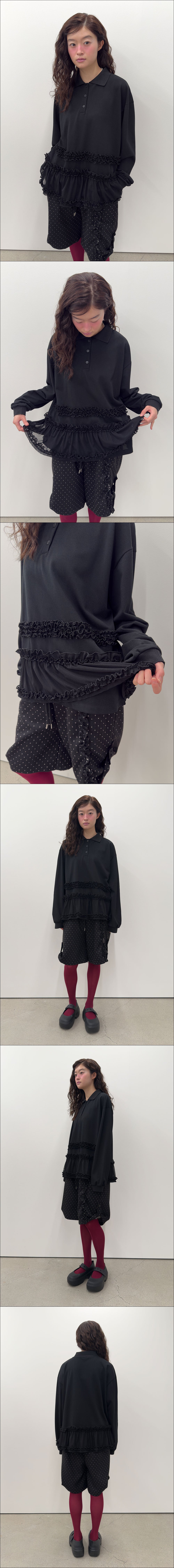 Frilled Hem Collar Top