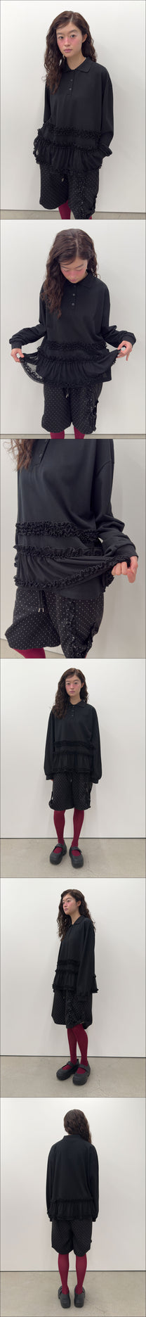 Frilled Hem Collar Top