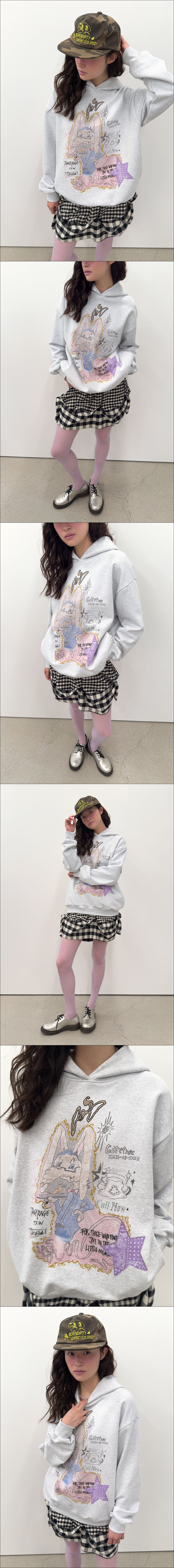 Star Patched Rabbit Hoodie