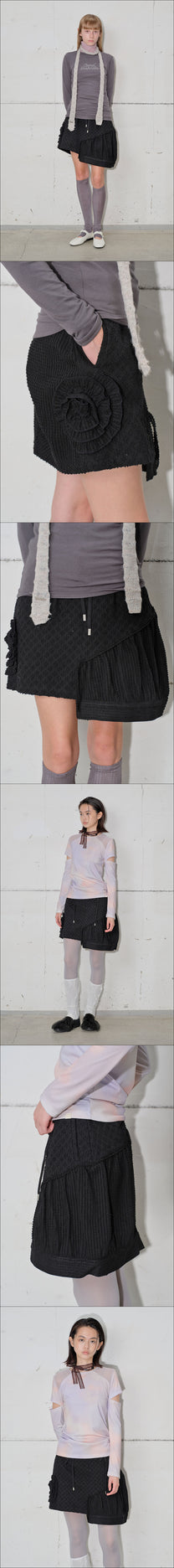 Asymmetry Embroidery Skirt