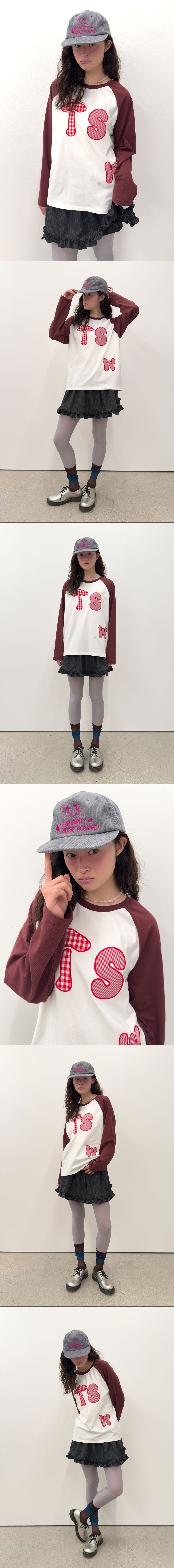 Buttoned Patch Raglan Top