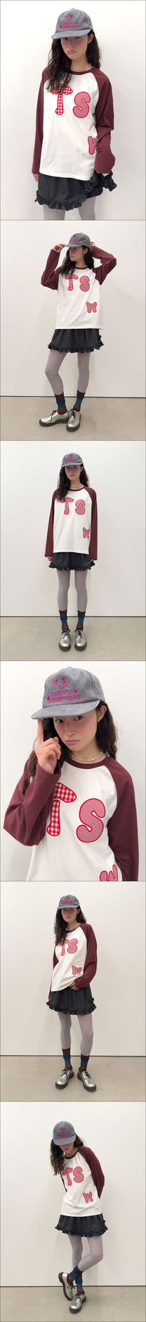 Buttoned Patch Raglan Top