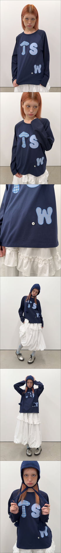 Buttoned Patch Raglan Top