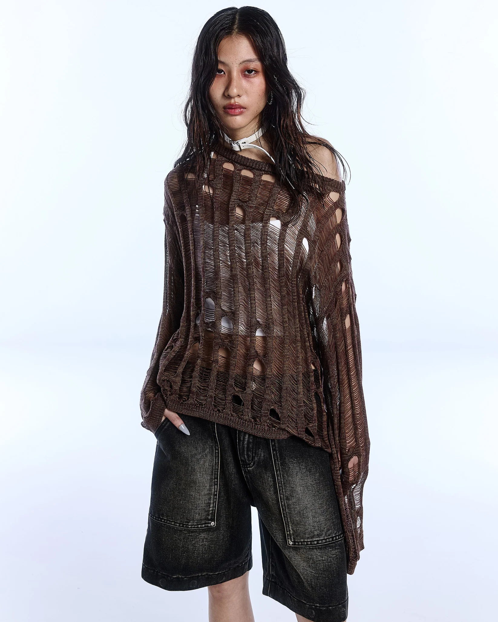 Sin Mesh Sweater (Brown)