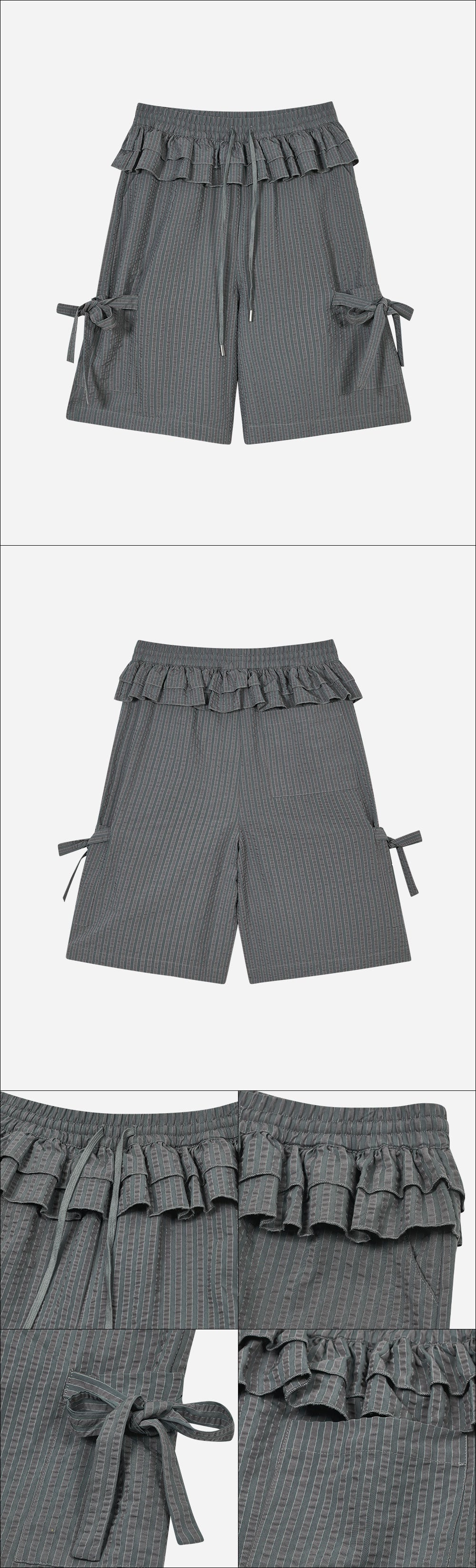 Ruffled Stripe Pocket Pants