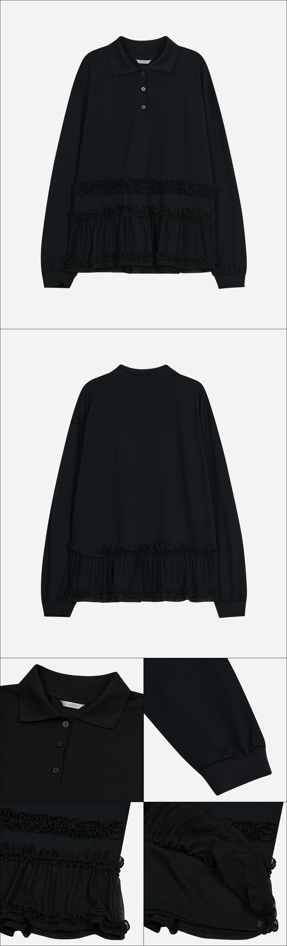 Frilled Hem Collar Top