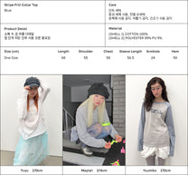 Stripe Frill Collar Top