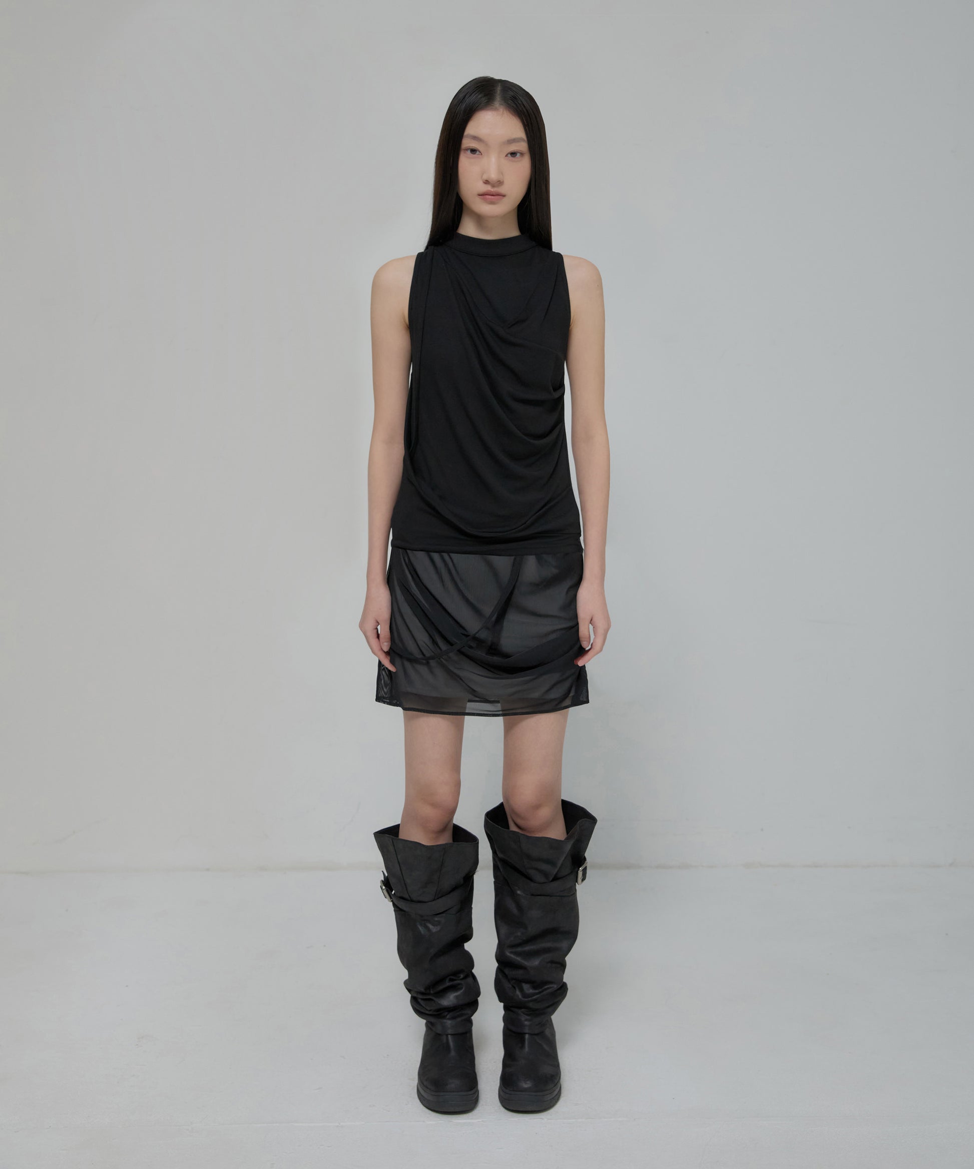 Draped Sleeveless Top