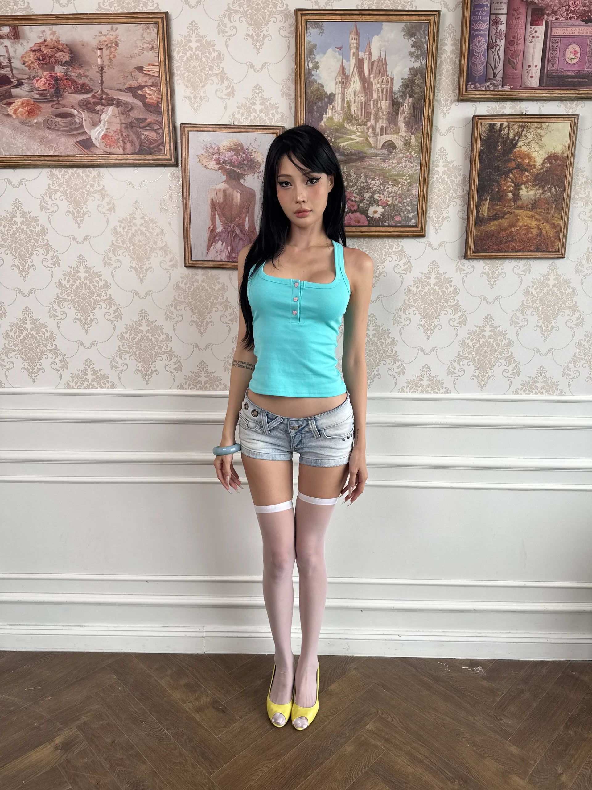 Tank Heart Henley (Teal)