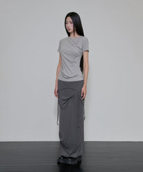 Asymmetrical Draped T-Shirt (Gray)