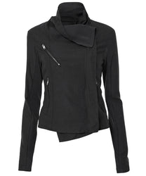 Asymmetrical Biker Jacket (Black)