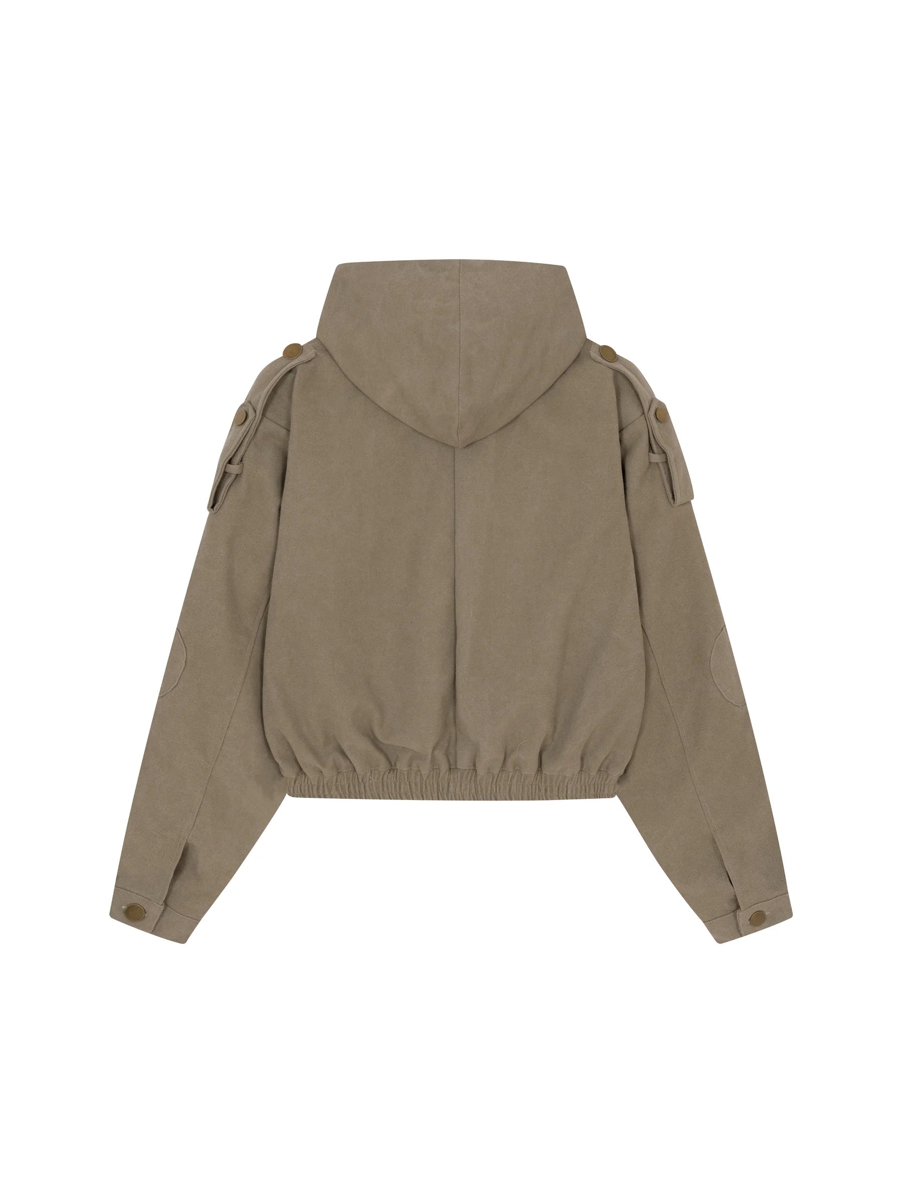 Hooded Work Jacket (Light Brown)