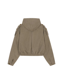 Hooded Work Jacket (Light Brown)