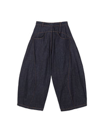 Pleated Knee Jeans [Indigo Blue]