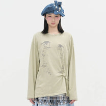 Cry Eyes Ruched Stripe Top [Green]