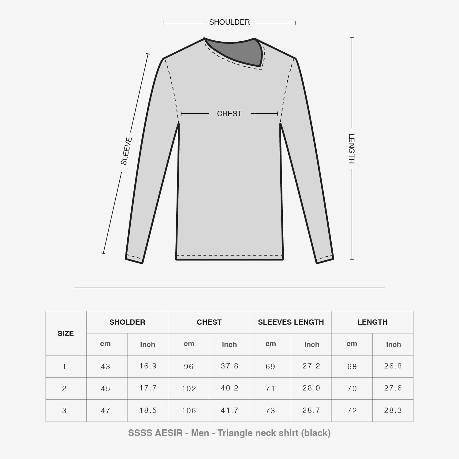 Triangle Neck Shirt (Black)