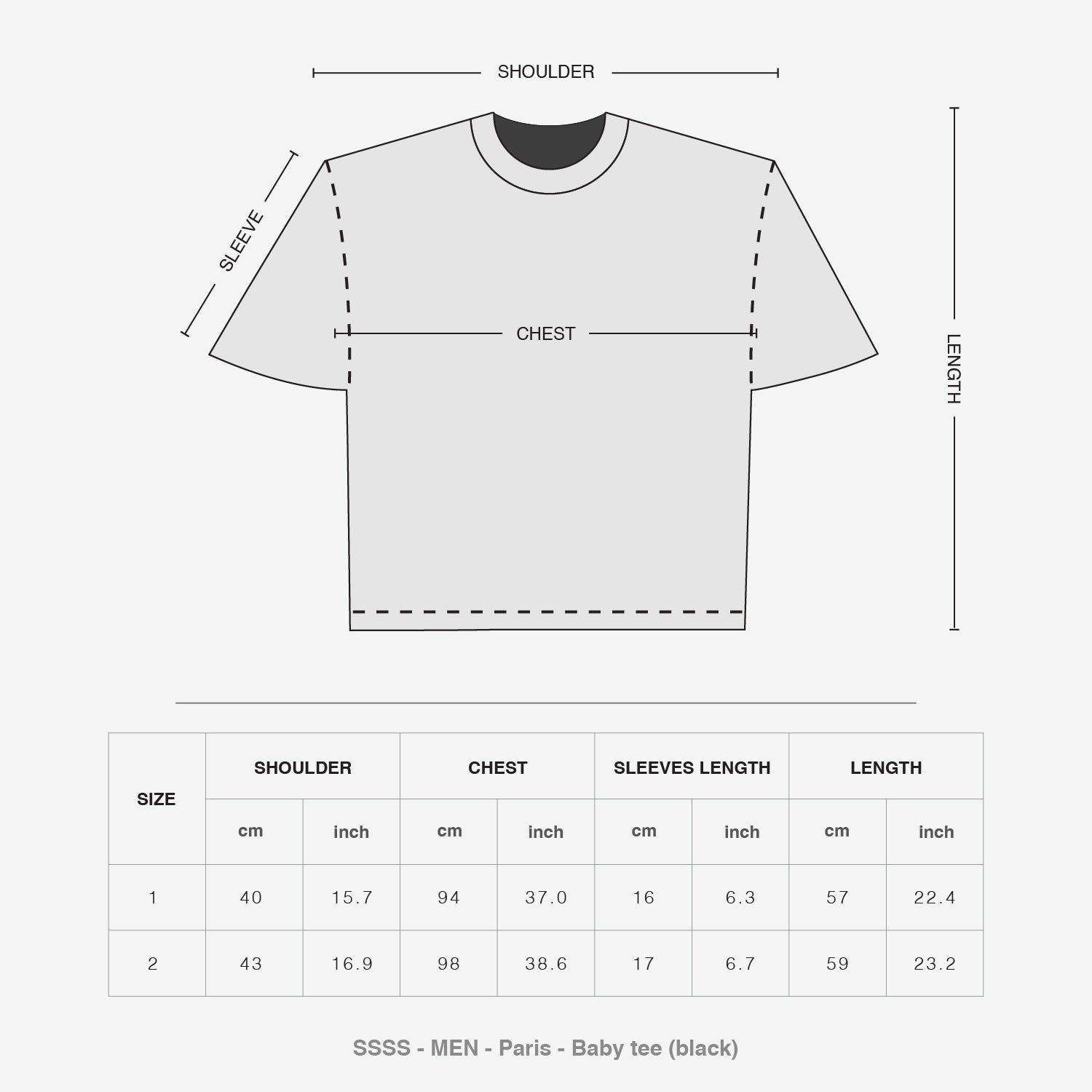 Paris Baby Tee (Black)