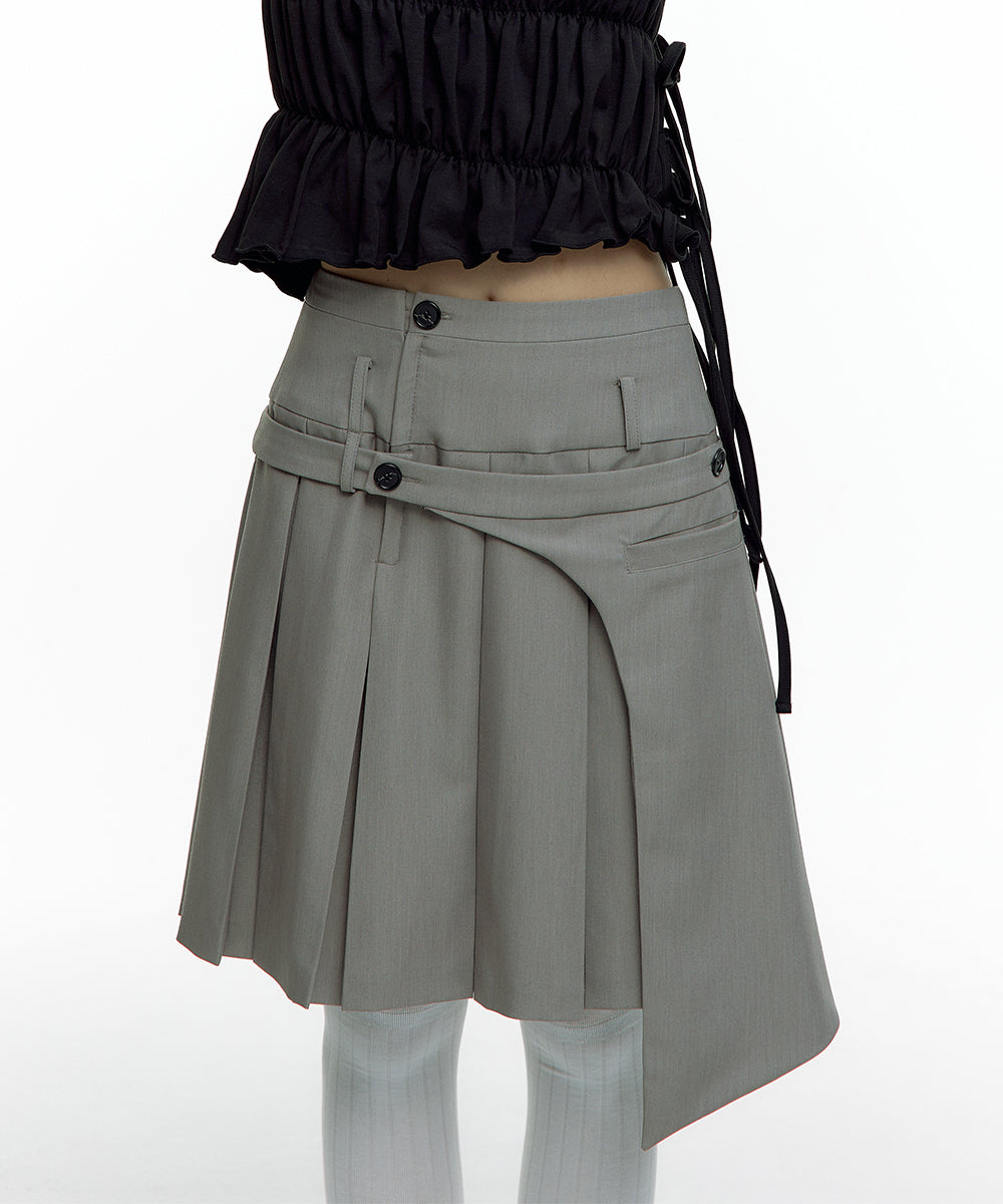 Apron Pleats Skirt