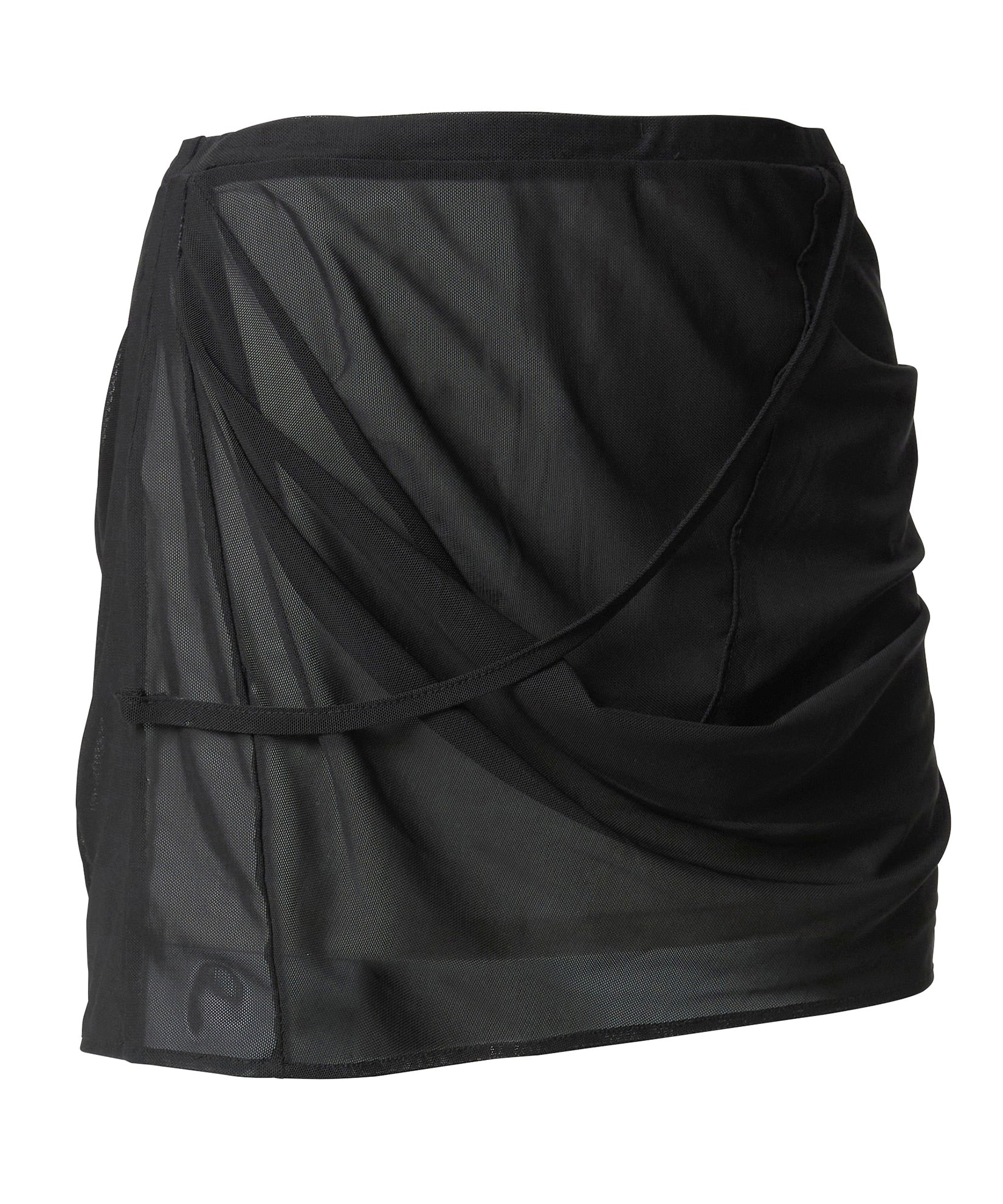 Draped Mesh Layered Mini Skirt