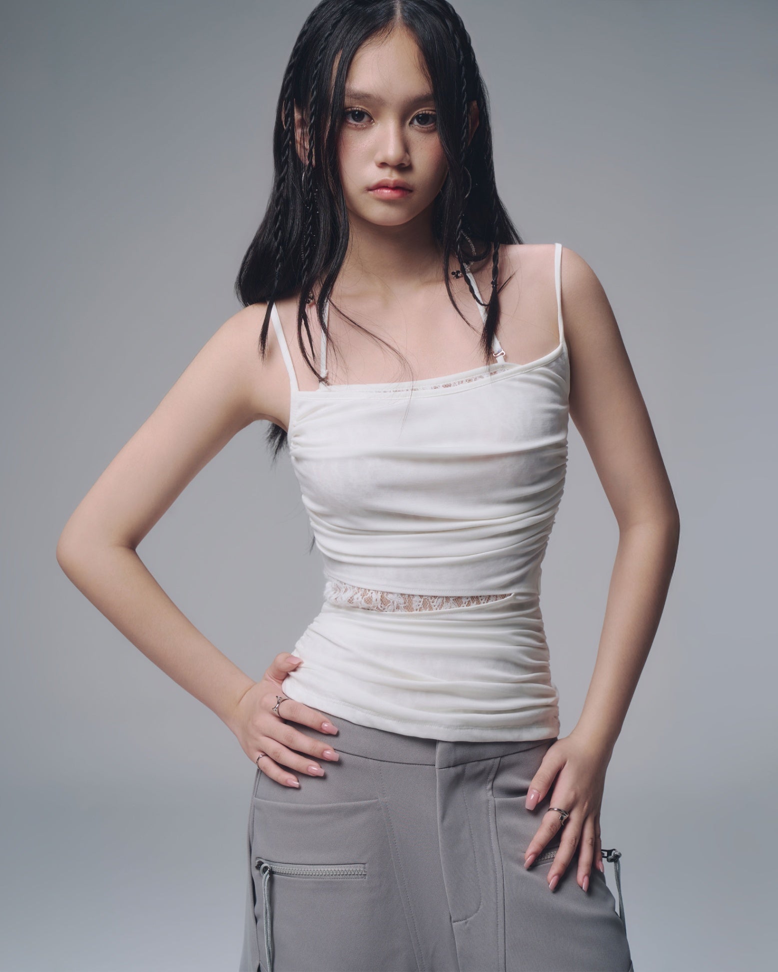 Aysel Lace Panel Top (White)