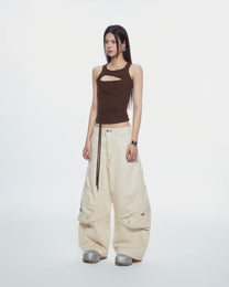 Conrad Sleeveless Top (Brown)
