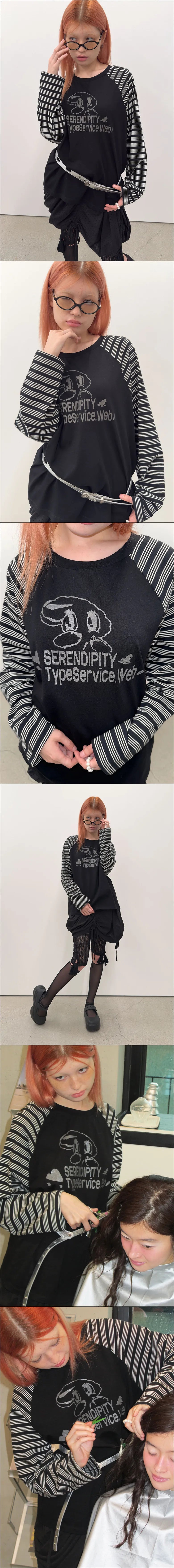 Peep Raglan Top [Black]