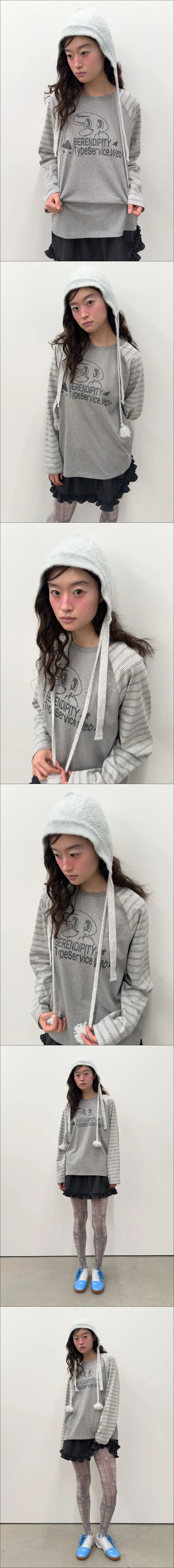 Peep Raglan Top [Gray]