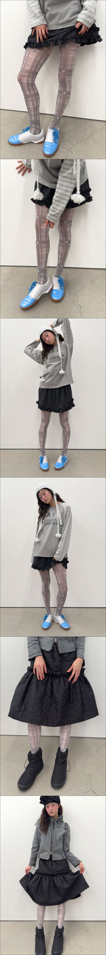 Frost Plaid Tights [Gray]