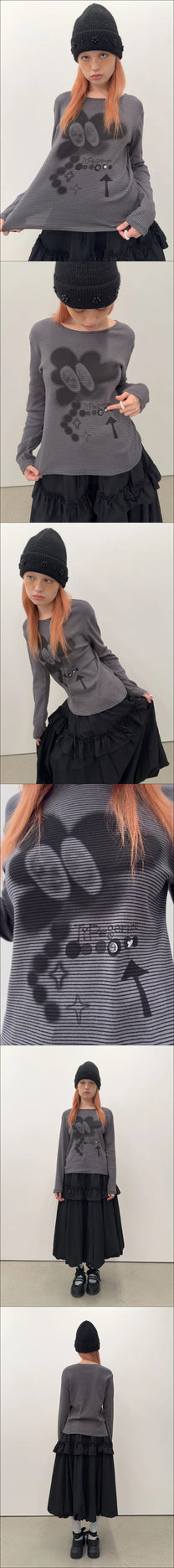 Buttoned Airbrush Top [Charcoal]