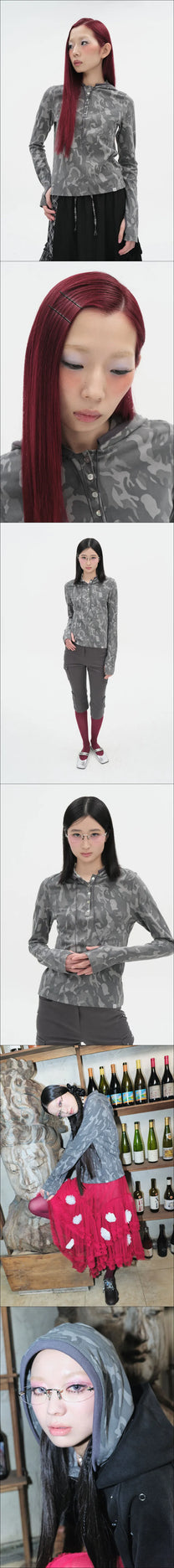 Camo Slim Hoodie [Charcoal]