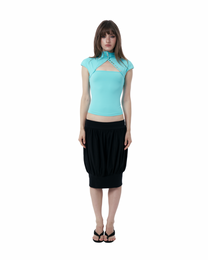 Shell Fitted Top Aqua