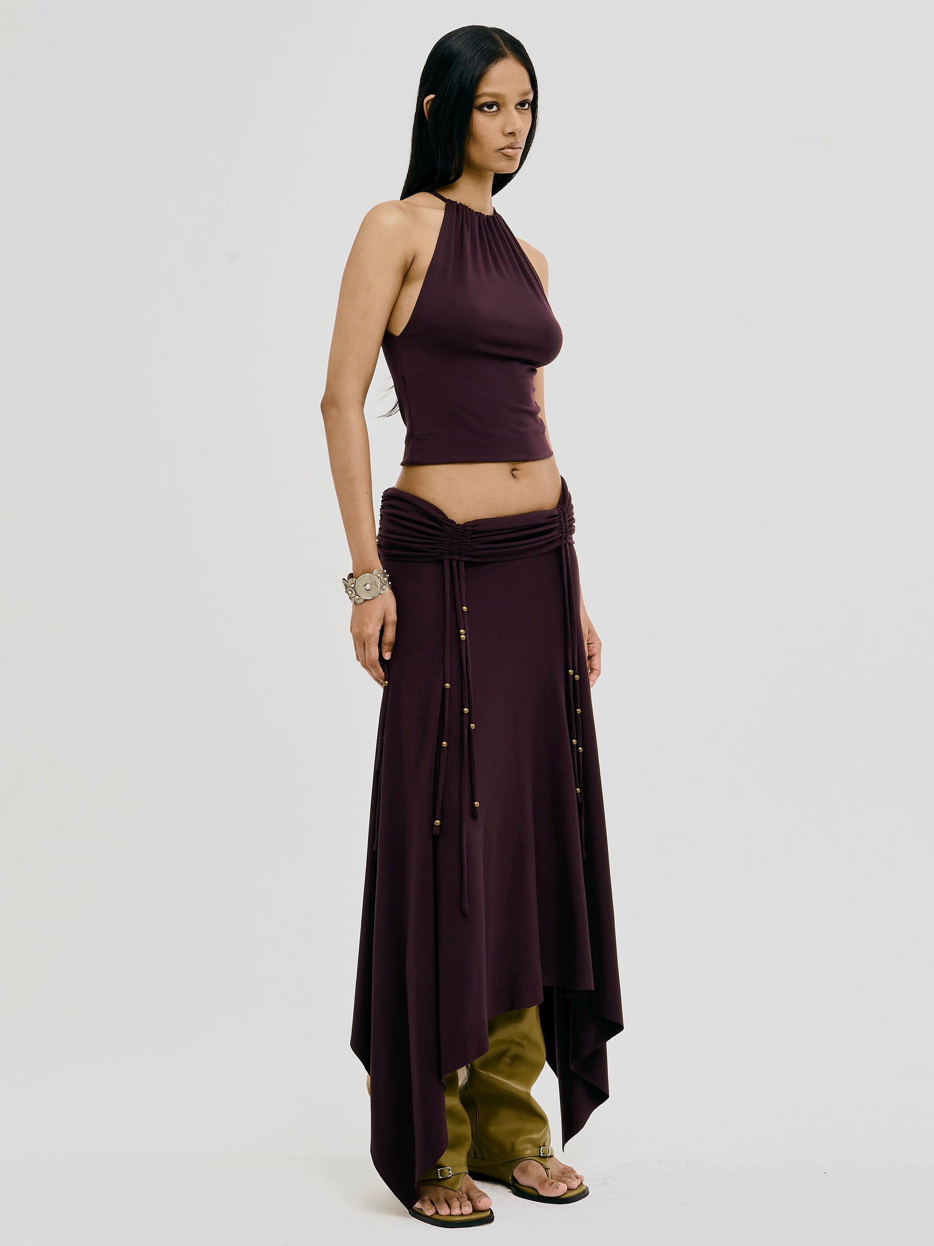 REVERENT MAXI SKIRT - WINE