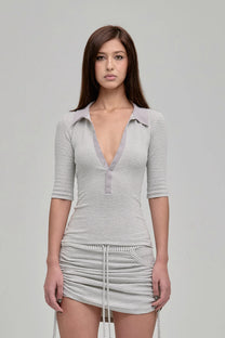 Tutor Striped Polo (Grey)