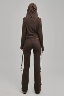 Dazed Knit Hoodie (Brown)