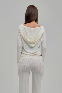 Dazed Knit Hoodie (Cream)