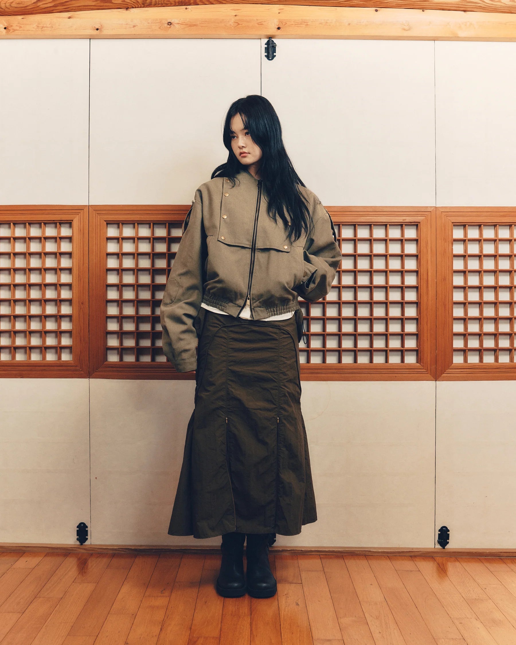 Hooded Work Jacket (Olive)