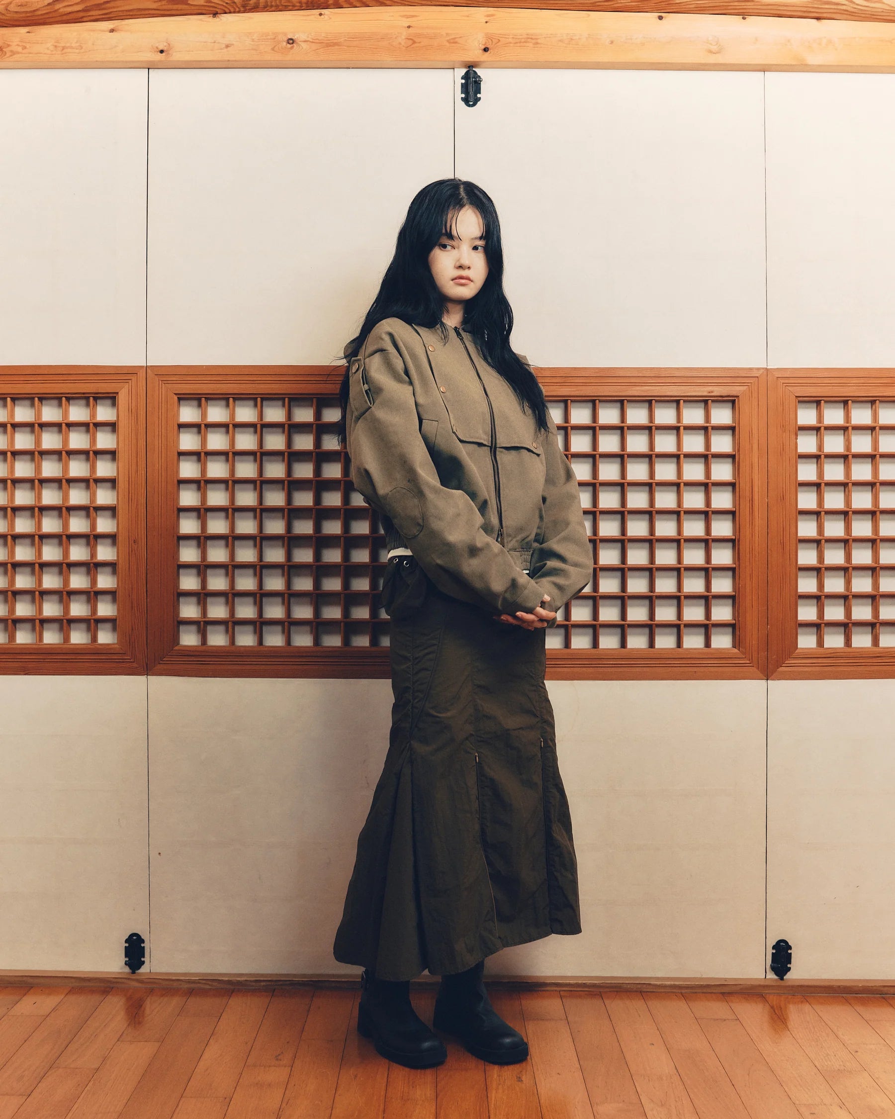 Hooded Work Jacket (Olive)