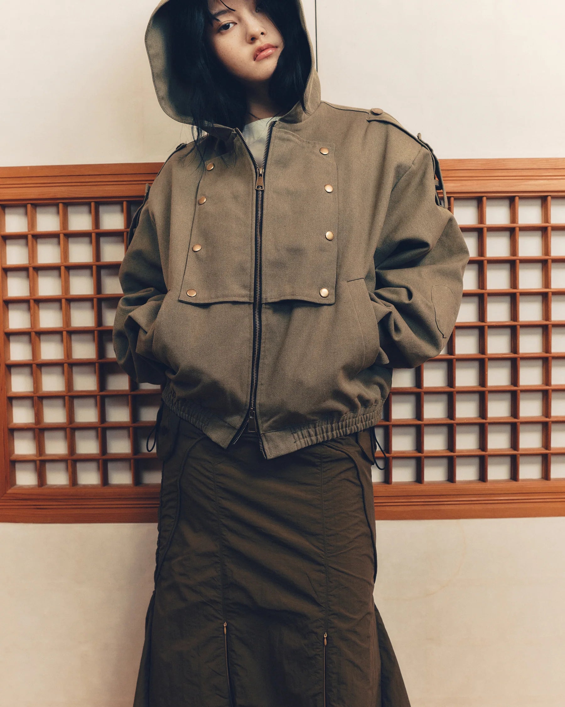 Hooded Work Jacket (Olive)