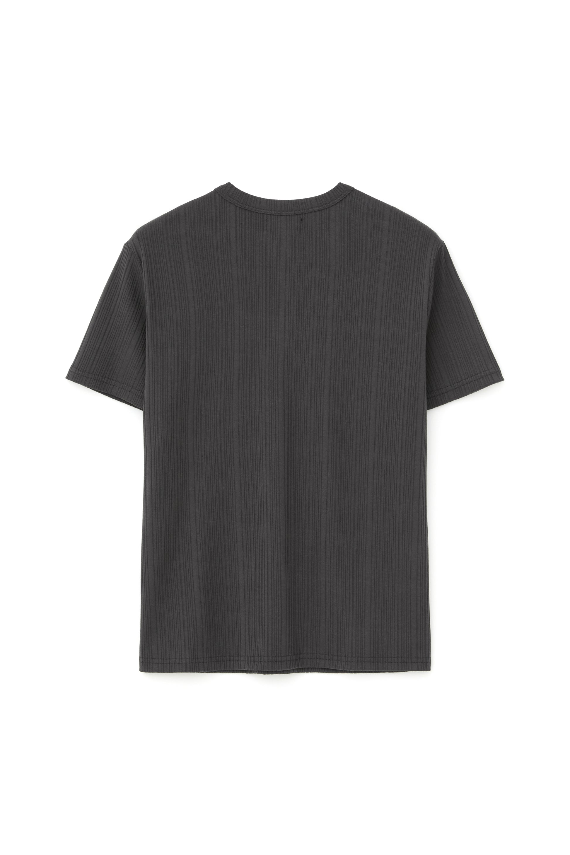 Ribbed Henley Half Sleeve (Charcoal)