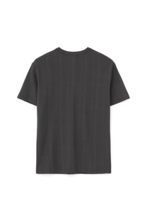 Ribbed Henley Half Sleeve (Charcoal)