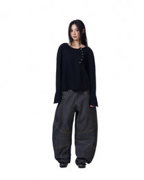 Henley Crop (Black) *BACKORDER