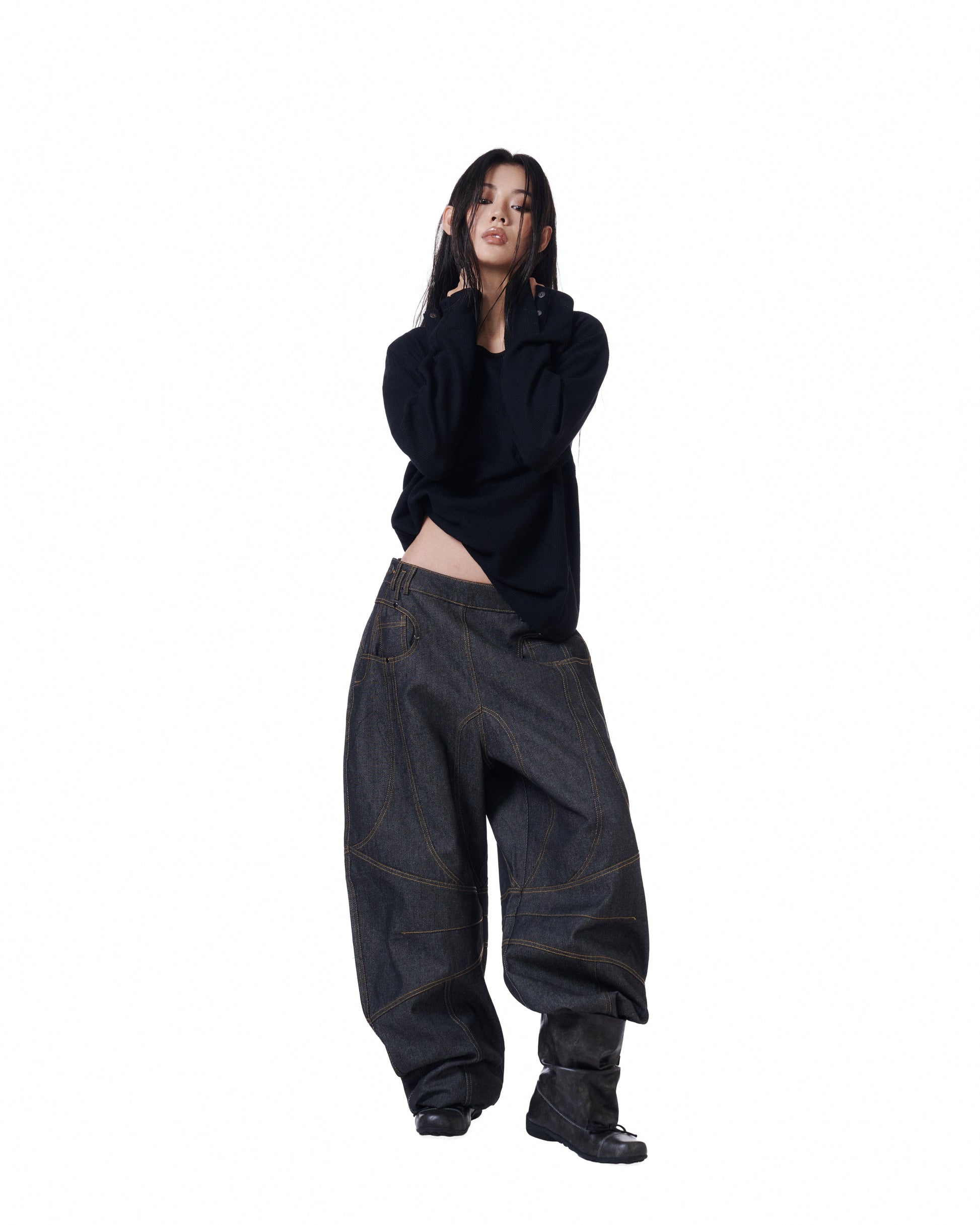 Button Engineered Jeans