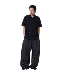 Multi-Button Shirt- Black